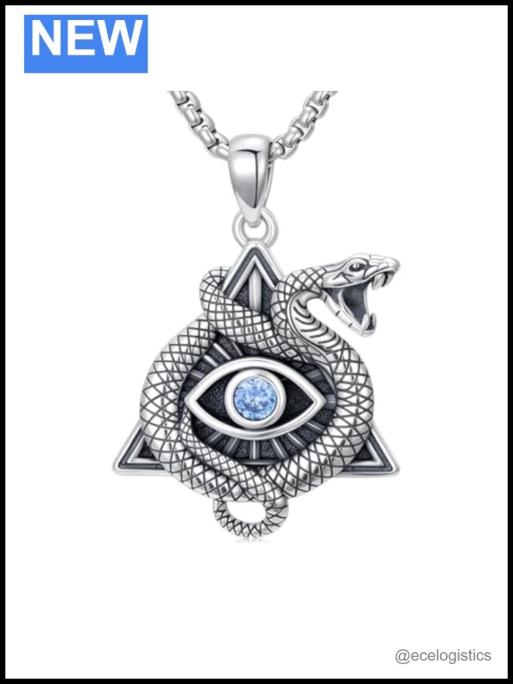 925 Sterling Silver Snake Eye Pendant Necklace Gothic Gift for Women